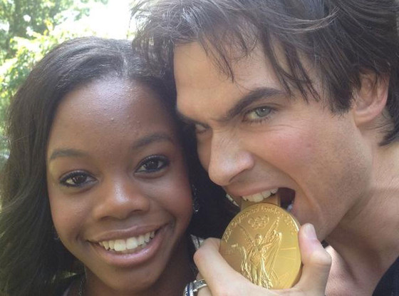 Gabby Douglas, Ian Somerhalder, Twit Pic Gabby Douglas, Ian Somerhalder, Twit Pic